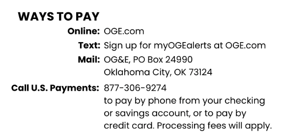 Og&e phone new arrivals number